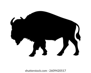 American bison silhouette vector flat illustration design.
