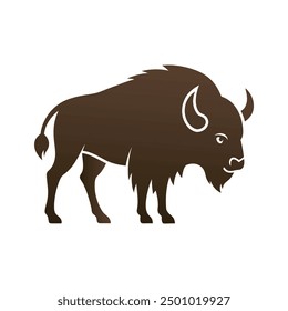 American Bison einfache elegante weiße Hintergrund Bison Tier Vektor und Illustration.