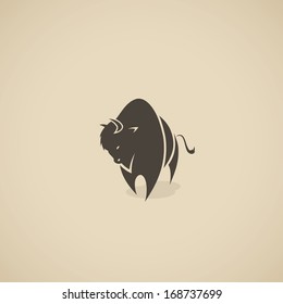 American bison symbol - vector illustration