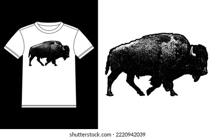 Silueta vectorial bisonda estadounidense Bison a bordo