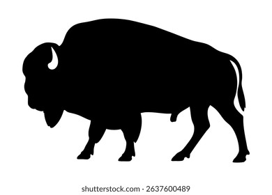 American bison walking silhouette illustration