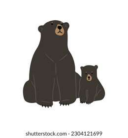 American Black Bear cute 1, vector illustration