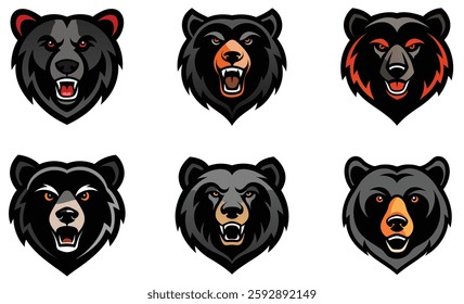 American Black Bear head mascot logo design vector