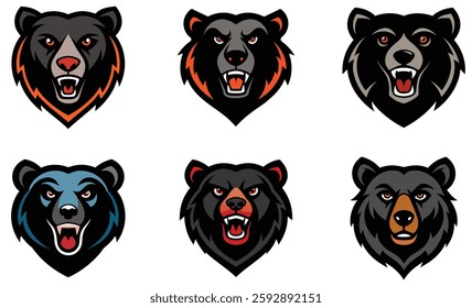 American Black Bear head mascot logo design vector