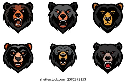 American Black Bear head mascot logo design vector