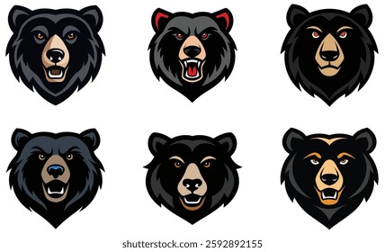 American Black Bear head mascot logo design vector
