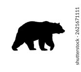 American Black Bear  silhouette vector flat illustration design.