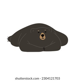 American Black Bear Single cute 5, vector illustration