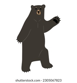 American Black Bear Single cute 18, vector illustration