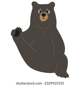 American Black Bear Single cute 38, vector illustration