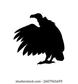 American black vulture silhouette vector flat illustration design.