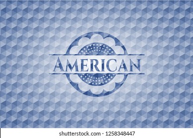 American blue polygonal emblem.