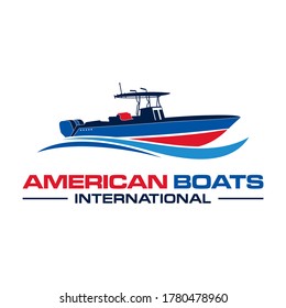 american boat logo designs vector