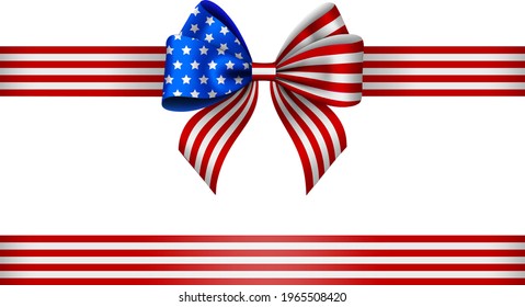 american bow and ribbon vector