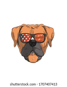 American Boxer Dog Patriot July Gift Cute