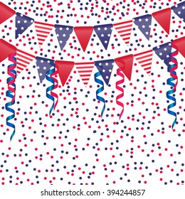 American boxes with confetti and streamers.Vector illustration.
