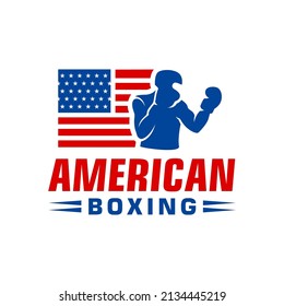American boxing logo. Boxing sport vector.