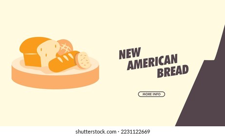 American bread design background banner pattern