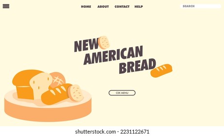 American bread design background banner pattern