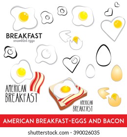 American breakfast - eggs and bacon