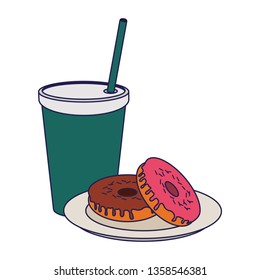 American breakfast food blue lines