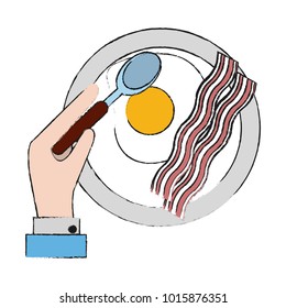 American breakfast food icon vector illustration graphic design