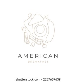 American Breakfast Line Art Logo