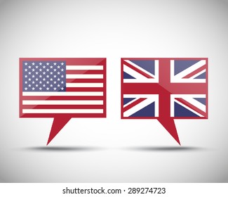 American British conversation speech bubbles svg