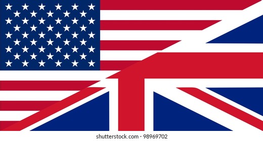 American and British English language icon useful for websites  - isolated vector illustration