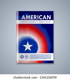 American brochure or book cover template on grey background