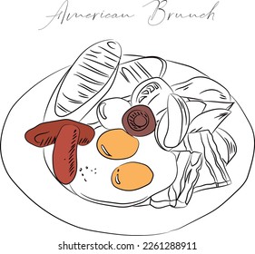 brunch americano, brunch, carta de café