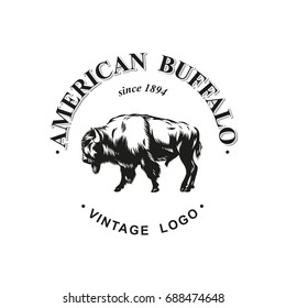 American buffalo logo inked vector