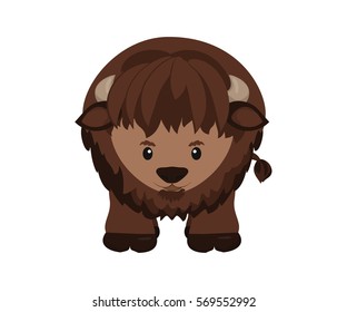 American buffalo, north american wild bison. Vector illustration