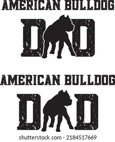 American Bulldog Dad 1 Vector File svg
