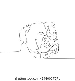 American Bulldog dog breed, companion dog, guard dog one line art. Continuous line drawing of friend, dog, doggy, friendship, care, pet, animal, family, canine.