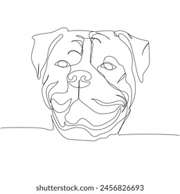 American Bulldog dog breed, companion dog, guard dog one line art. Continuous line drawing of friend, dog, doggy, friendship, care, pet, animal, family, canine.