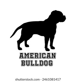 American Bulldog Dog silhouette dog breeds logo dog monogram vector