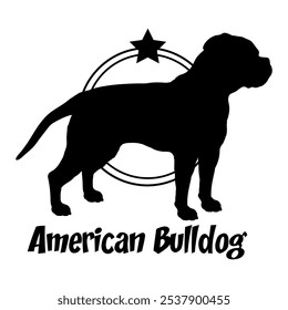 American Bulldog dog silhouette,  dog, dog breeds, logo, vector, silhouette, logo design, animal, illustration, icon, sign, design, black,  symbol, pet