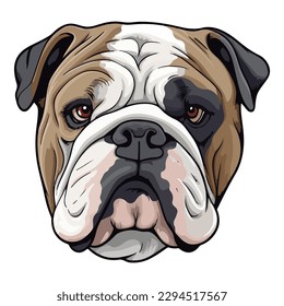 American Bulldog Flat Icon Isolated On White Background