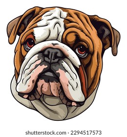 American Bulldog Flat Icon Isolated On White Background