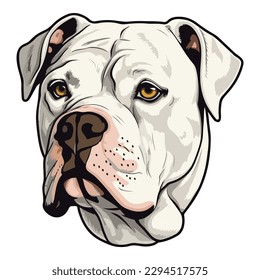 American Bulldog Flat Icon Isolated On White Background svg