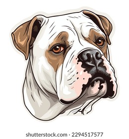 American Bulldog Flat Icon Isolated On White Background