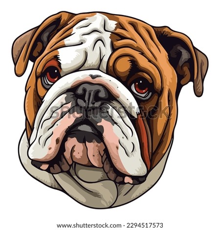 American Bulldog Flat Icon Isolated On White Background