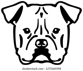 American Bulldog head black with name