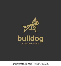 American bulldog line art logo design inspiration
