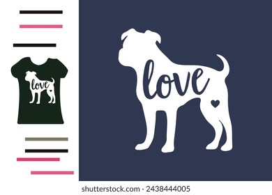 American Bulldog Love T-Shirt Design