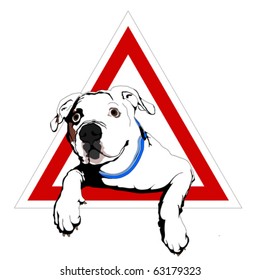 American bulldog on board  (vector)