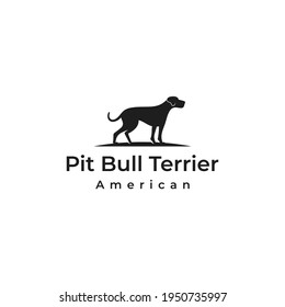 American Bulldog  Pitbull Logo Design Vector Illustration