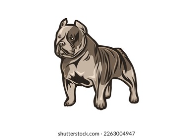 american bulldog vector illustration whole body  svg