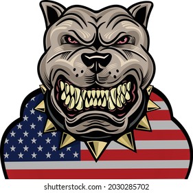 American Bully Dog. Aggressive American amstaff.